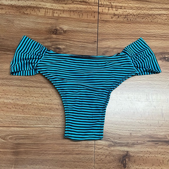 Illusion Striped Draped Bikini Bottom - Picture 2 of 3
